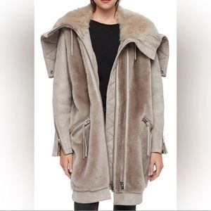 AllSaints STATE LUX SHEARLING PARKA